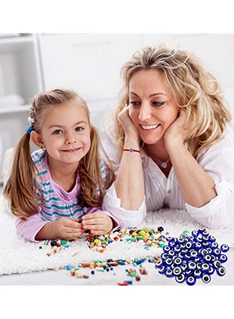 خرز عين الشر ، جولة العين الشر اليدوية الراتنج الخرز ، سحر جولة العين الشر فاصل الخرز اليدوية ل DIY مجوهرات سوار القرط قلادة الحرفية صنع ، أزرق ، 200 جهاز كمبيوتر شخصى - Image 4