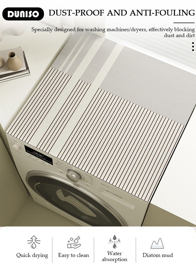 DUNISO Washing Machine Dust Mat,Dryer Protector Top Mat,Washer Top Protector,Anti-Slip Fridge Dust Cover,Non Slip Dustproof Fast Drying,For Most Washers,Refrigerator,Home Kitchen Laundry Room,60*60cm - Image 3