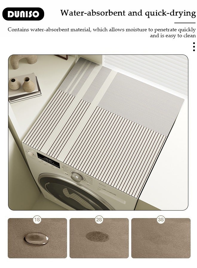 DUNISO Washing Machine Dust Mat,Dryer Protector Top Mat,Washer Top Protector,Anti-Slip Fridge Dust Cover,Non Slip Dustproof Fast Drying,For Most Washers,Refrigerator,Home Kitchen Laundry Room,60*60cm - Image 4