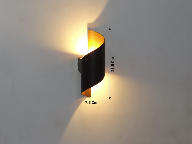 FILLISKA® 10 Watt LED Luxurious BlackGold Indoor/Outdoor UP Down Wall Light, Warm White, IP-65 Rainproof & Shockproof Alluminium Body - Image 2