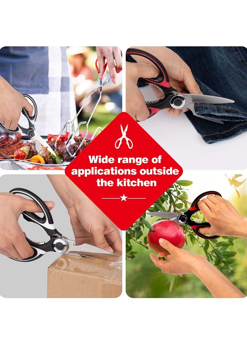 SYOSI Kitchen Scissors, Kitchen Shears Multi-Purpose Non-Slip Sharp Stainless Steel, Kitchen Aid is Also Suitable for Poultry Scissors, Pizza Scissors, Fabric Scissors  - Image 5