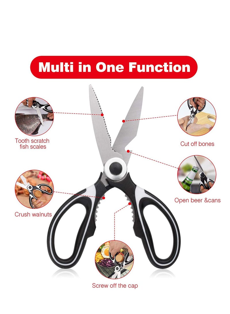 SYOSI Kitchen Scissors, Kitchen Shears Multi-Purpose Non-Slip Sharp Stainless Steel, Kitchen Aid is Also Suitable for Poultry Scissors, Pizza Scissors, Fabric Scissors  - Image 2
