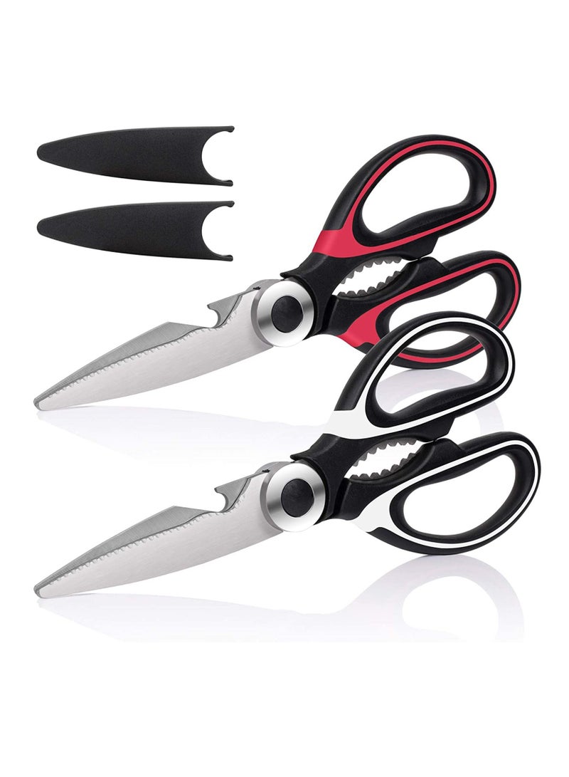 SYOSI Kitchen Scissors, Kitchen Shears Multi-Purpose Non-Slip Sharp Stainless Steel, Kitchen Aid is Also Suitable for Poultry Scissors, Pizza Scissors, Fabric Scissors  - Image 1