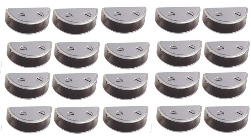 4 Ever Stainless Steel D Type Glass Shelf Bracket 2 Inches 8 MM Silver Pack of 20 Pcs - Image 1