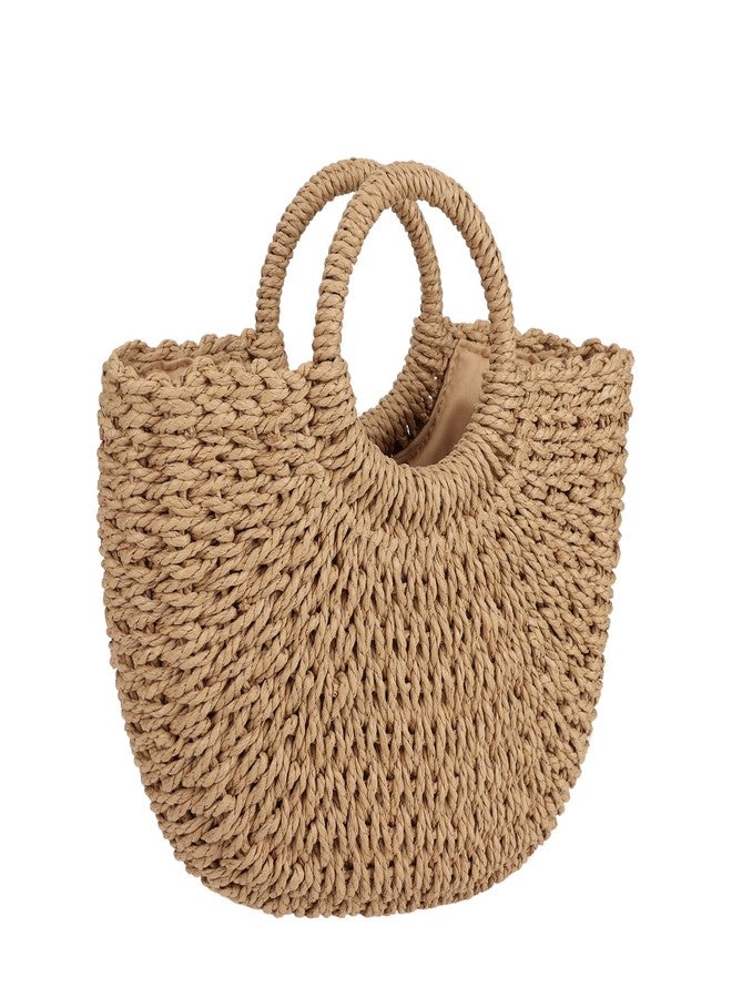 Youjaree Womens Large Straw Beach Bag Woven Tote Bag Top Handle Handbag Purse for Summer, Beige - Image 1