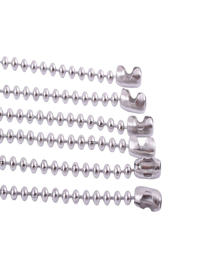 KONMAY 30pcs #3.0/2.4mm Beads Stainless Steel Ball Chain with Connectors, Adjustable Dog Tag Chain, 28'' Beaded Necklace Chain for Jewelry Making, DIY, Crafting - Image 2