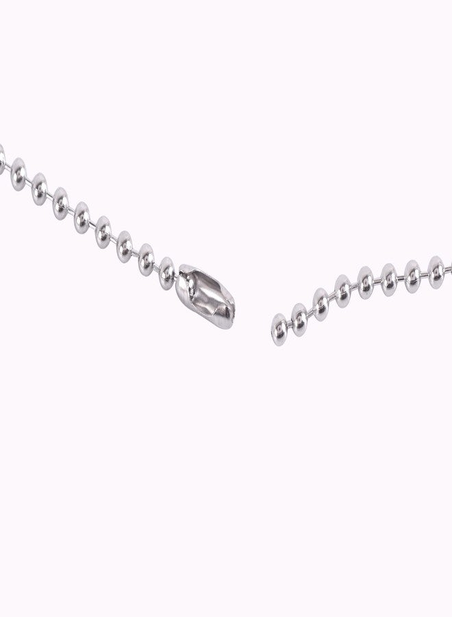 KONMAY 30pcs #3.0/2.4mm Beads Stainless Steel Ball Chain with Connectors, Adjustable Dog Tag Chain, 28'' Beaded Necklace Chain for Jewelry Making, DIY, Crafting - Image 3