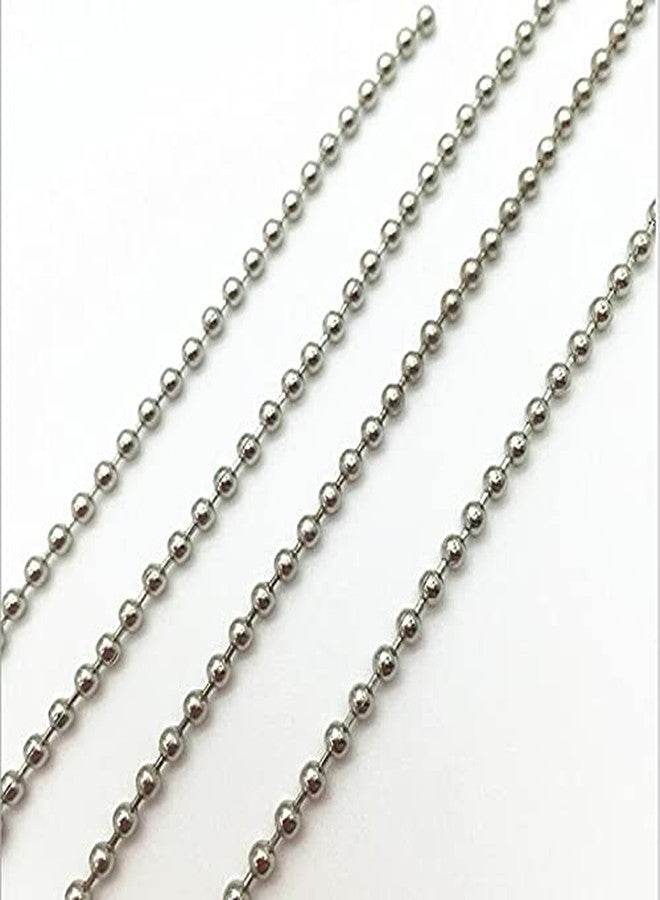 KONMAY 30pcs #3.0/2.4mm Beads Stainless Steel Ball Chain with Connectors, Adjustable Dog Tag Chain, 28'' Beaded Necklace Chain for Jewelry Making, DIY, Crafting - Image 5