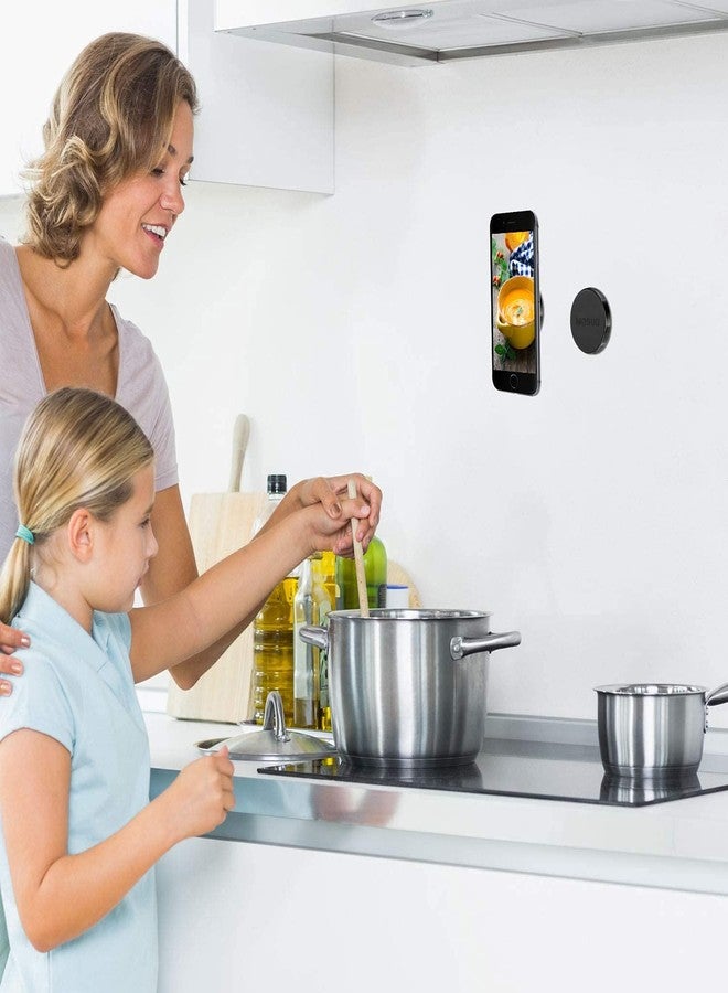 LU2000 Pack of 2 Phone Magnet Wall Mounted, Large Size Magnetic Phone Attachment Sticker Universal Cellphone Wall Mount Compatible for Apple/Huawei/LG/Samsung Smartphones - Image 5