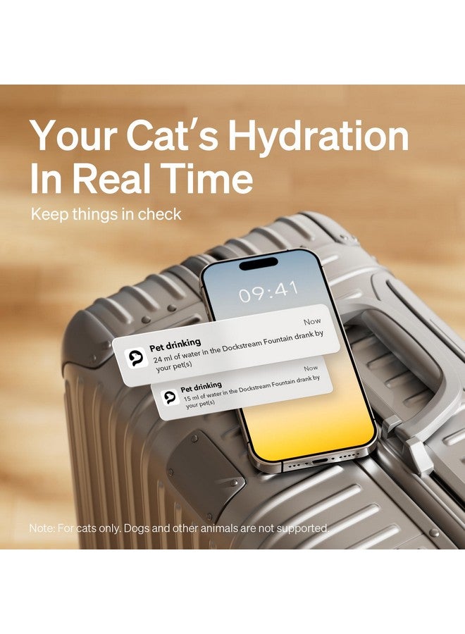 PETLIBRO PETLIBRO Cat Water Fountain, App Monitoring Pet Fountains for Cats Indoor with Stainless Steel Tray, 2.5L/84oz Dockstream Automatic Water Dispenser for Drinking, 2.4G Wi-Fi Smart Bowl Inside  - Image 3
