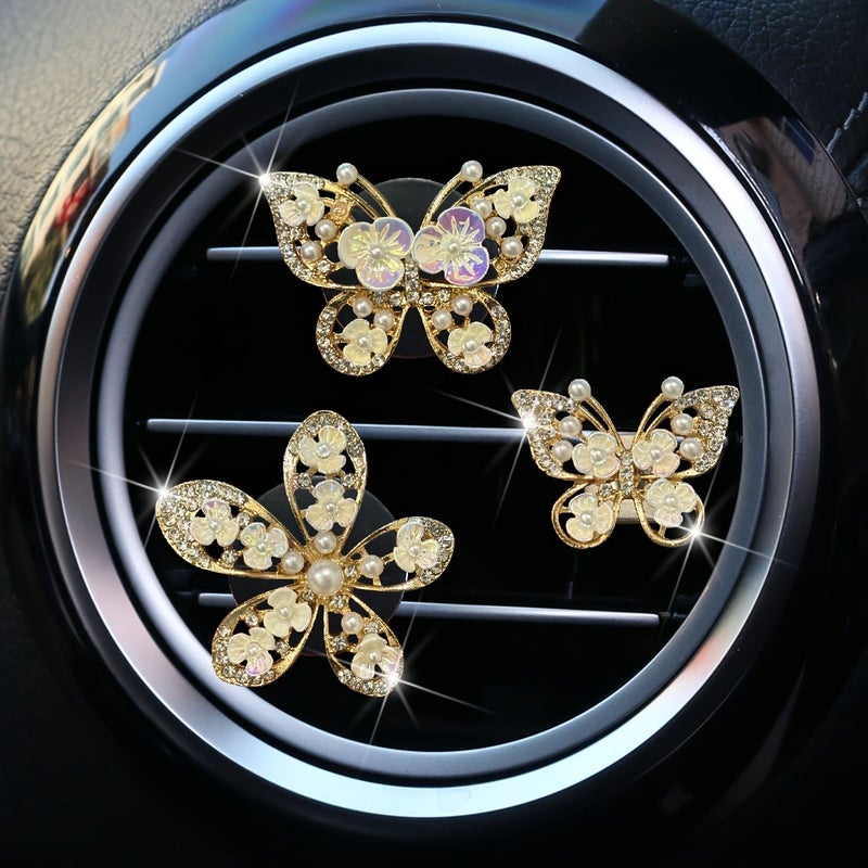 Little Pearl Butterfly Car Air Outlet Decoration Clip Diffuser No Fragrance Holiday Gift - Image 5