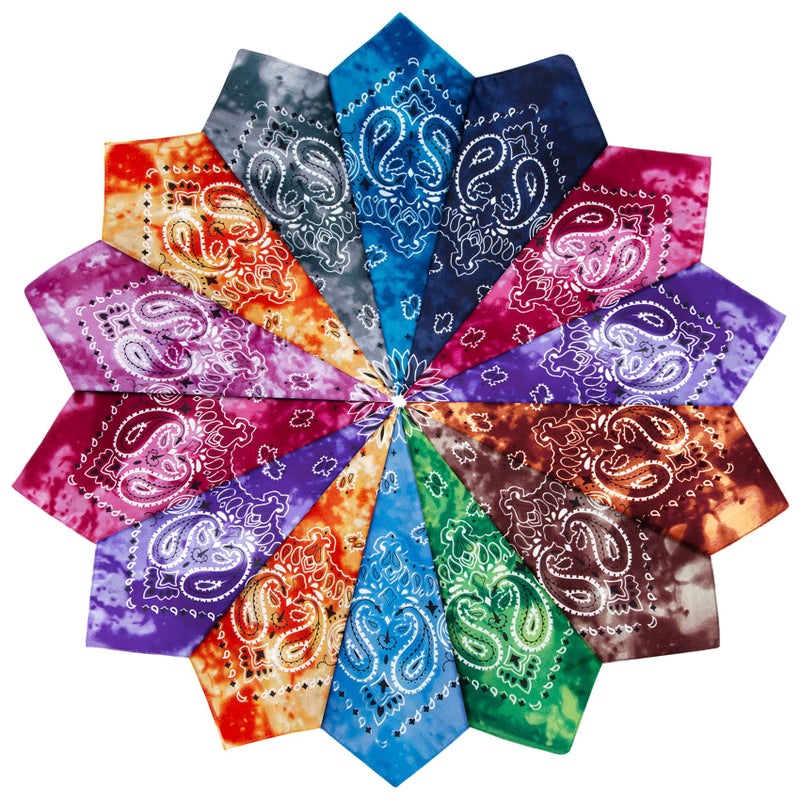YSense 14 pieces Bandanas Paisley Print Novelty Headband Cowboy Headwraps Scarfs Hair Head Bandana for Women Men Boy Girl - Image 1