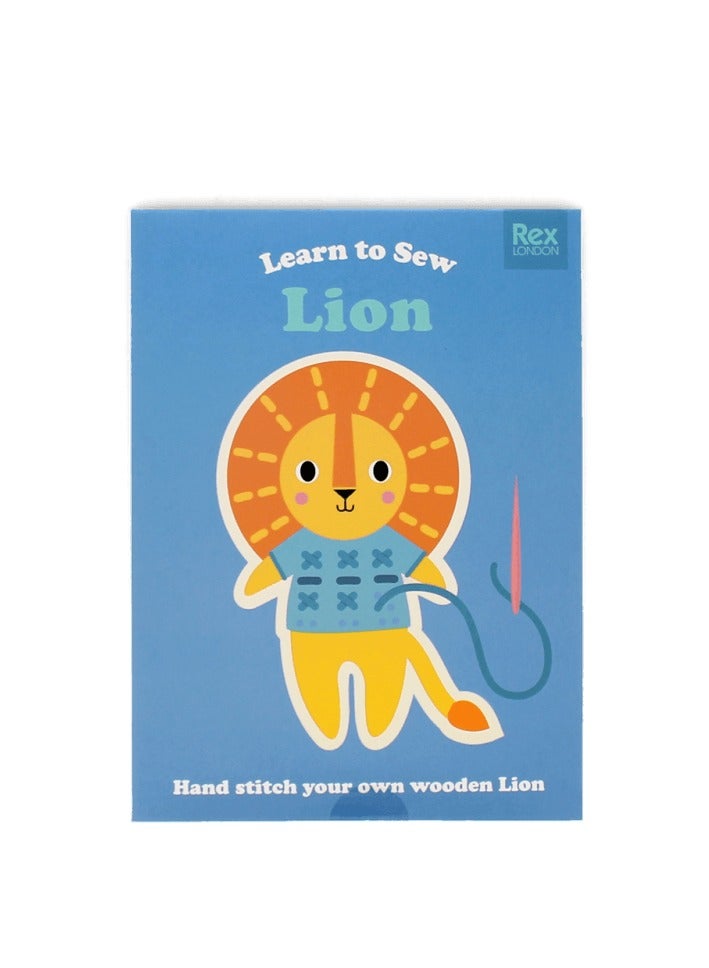 Rex London Lion Learn to Sew Wooden Hand-Stitch Kit – Montessori Sewing Toy for Kids Ages 3+, Fine Motor Skills Development Craft with Yarn & Needle, Eco-Friendly Preschool Activity for Boys & Girls - Image 3