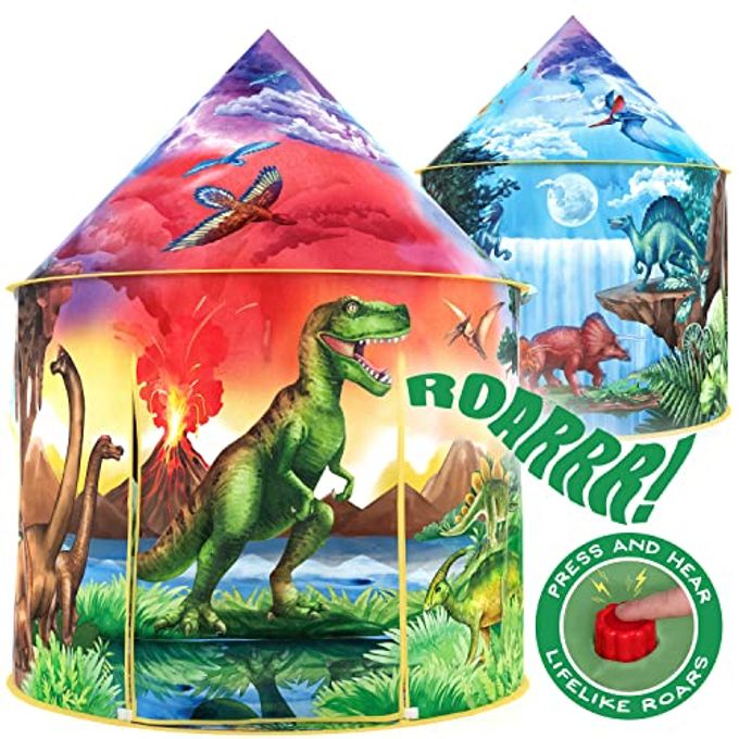 W&O Dinosaur Discovery Play Tent with Roar Button Extraordinary Pop Up Tent for Boys & Girls Perfect for Indoor & Outdoor Adventures - Image 4