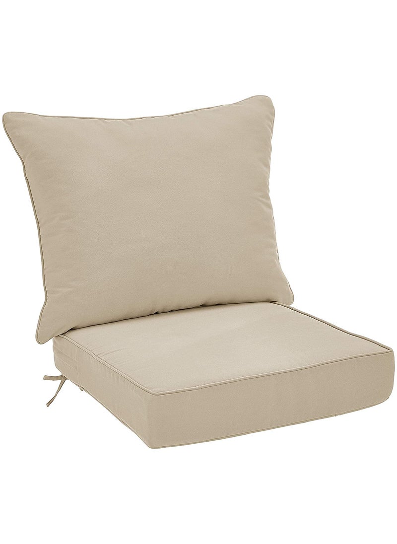 NAMAN ARTS Naman Arts Deep Seat Patio Seat and Back Cushion Khaki  - Image 2