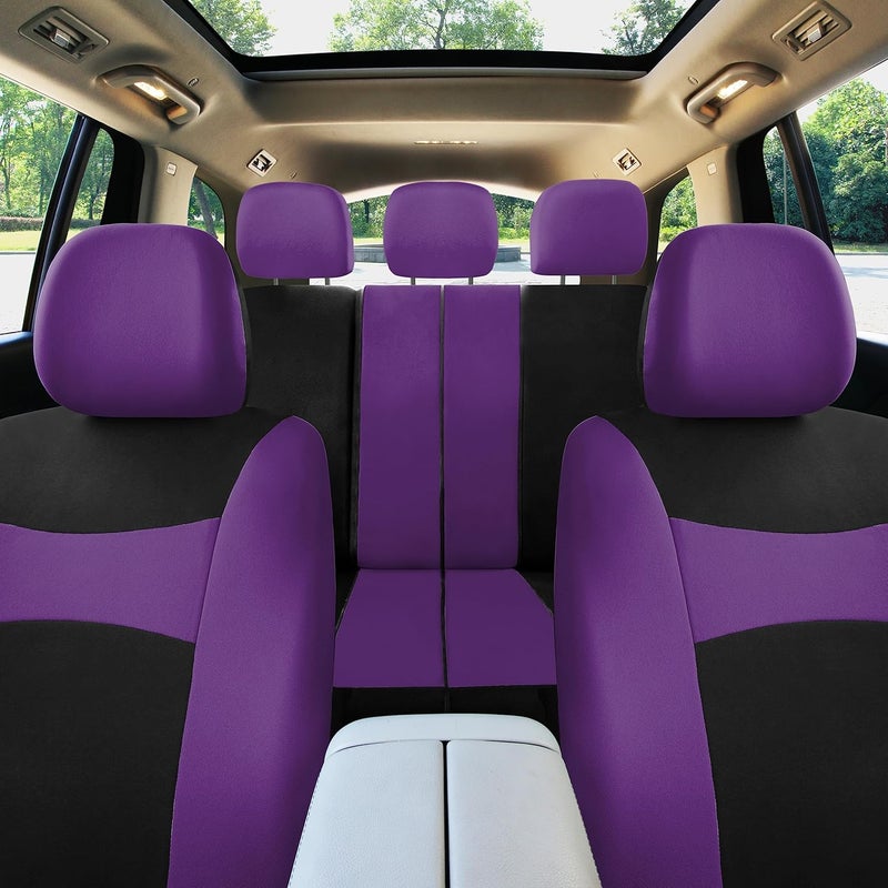 FH Group FB030PURPLE115 full seat cover (Side Airbag Compatible with Split Bench Purple) - Image 3