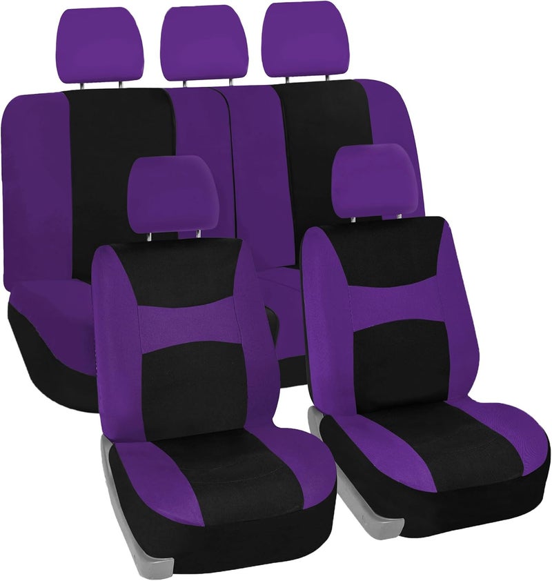 FH Group FB030PURPLE115 full seat cover (Side Airbag Compatible with Split Bench Purple) - Image 1