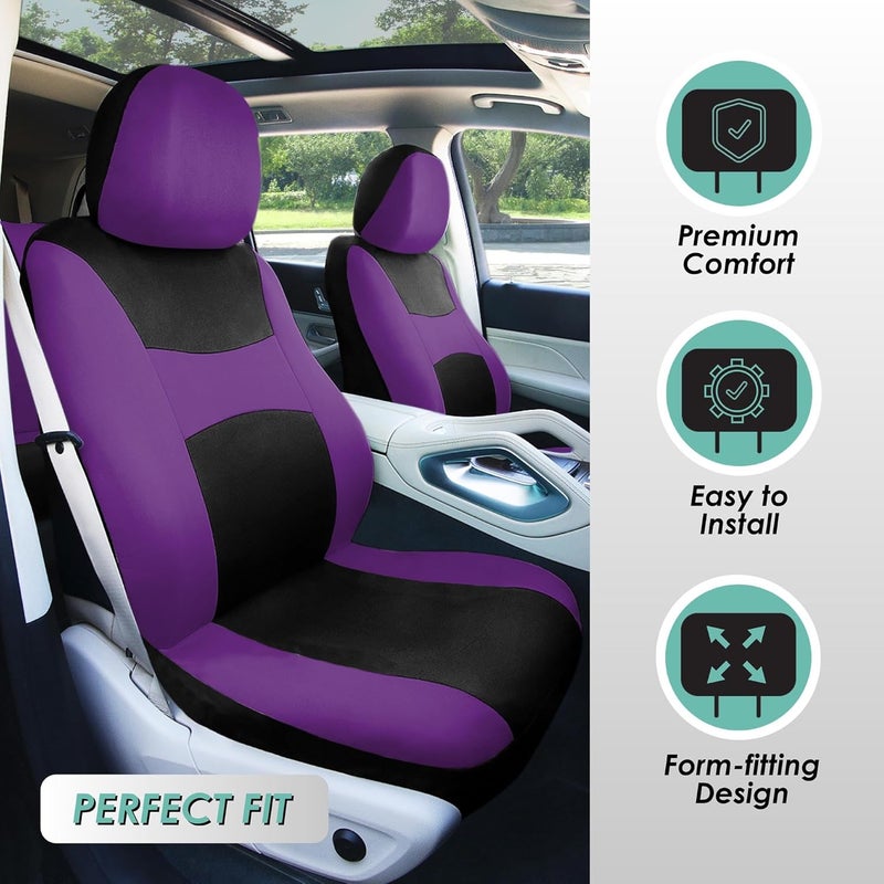FH Group FB030PURPLE115 full seat cover (Side Airbag Compatible with Split Bench Purple) - Image 5
