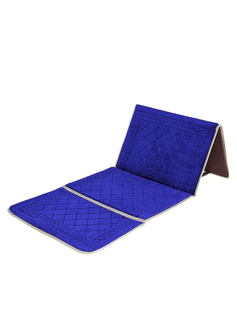 سجادة صلاة قابلة للطي مع مسند للظهر و حقيبة حمل سجادة صلاة محمولة مقاس 110 × 53 سم - Image 1