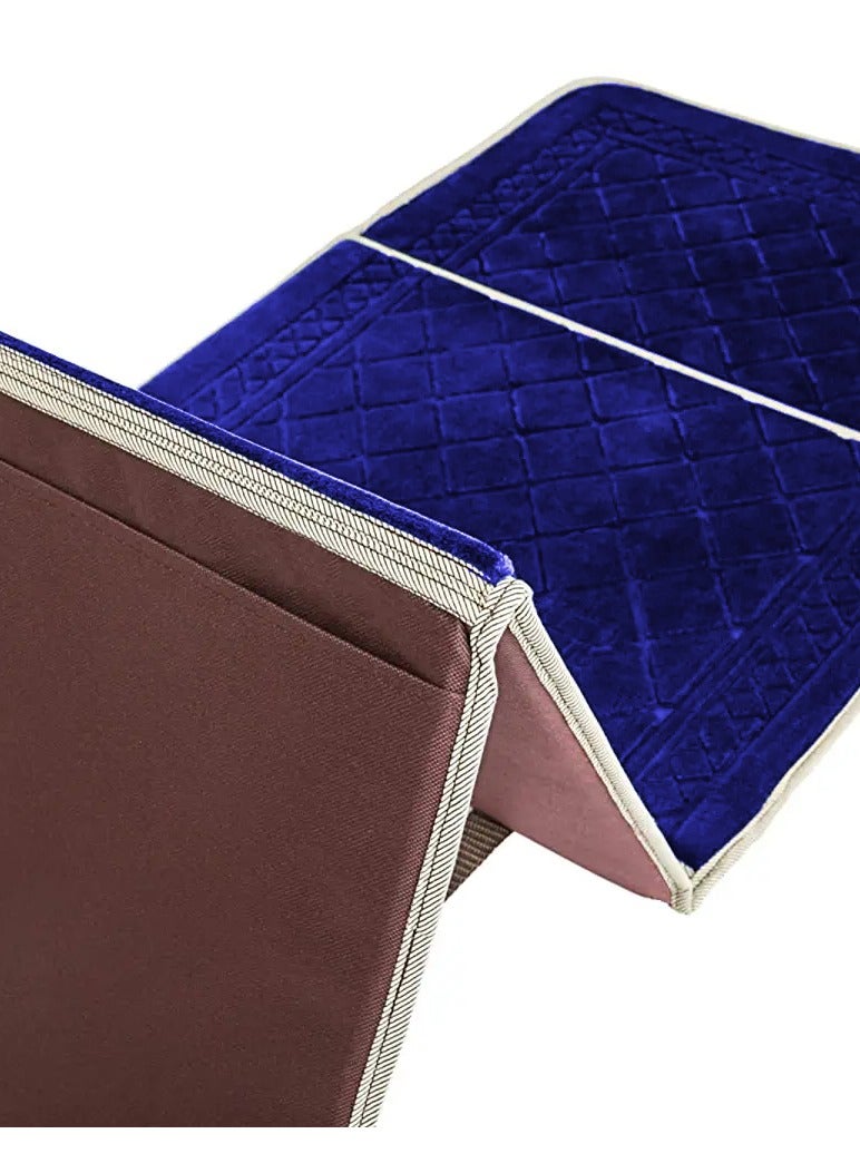 سجادة صلاة قابلة للطي مع مسند للظهر و حقيبة حمل سجادة صلاة محمولة مقاس 110 × 53 سم - Image 2