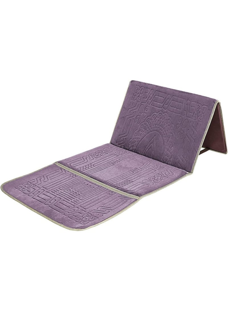 Foldable Islamic Praying Mat with Back Rest Prayer Rug with Carrying Bag Portable Cushioned Prayer Rug for Salah Size 110 X 53 Cm - Image 1