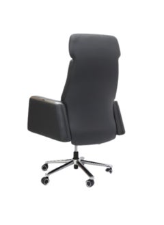 Uzman Home Boss Executive Office Chair Steel Structure PU Leather 360° Swivel Desk Gaming Chair High Back & Adjustable Height Computer Table Chair Soft Foam Gaming Study Chair  Black  - Image 2