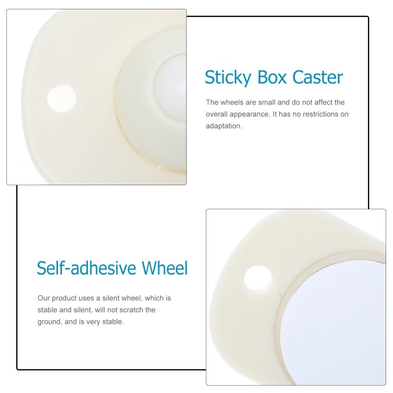 8Pcs Self Adhesive Swivel Wheels for Storage Boxes Trash Cans Furniture Under Bed Organizers - Image 4