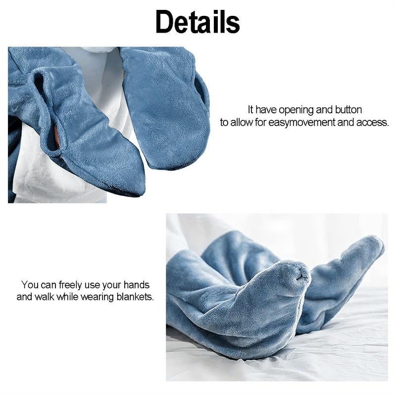 inkArts Shark Blanket Adult & Kid, Shark Onesie Kid, Shark Costume Adult, Shark Blanket Hoodie Onesie, Easter Gifts for Kids - Image 5