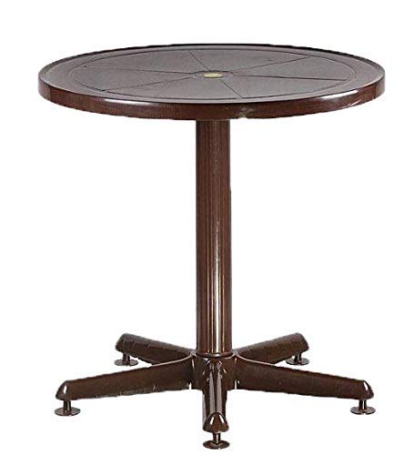 SkyGlamour Supreme Penta Plastic Table|2 Seater Round Plastic Dining Table for Home, Office, Garden, Indoor&Outdoor Use(Color:Brown; Qnt: 1 Pcs.) - Image 1