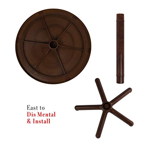 SkyGlamour Supreme Penta Plastic Table|2 Seater Round Plastic Dining Table for Home, Office, Garden, Indoor&Outdoor Use(Color:Brown; Qnt: 1 Pcs.) - Image 2