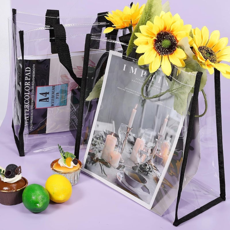 ECHSRT Heavy-Duty Clear Tote Bag - Waterproof and Transparent PVC Bag, Sturdy Handle and Stylish Trim, Perfect for Events, Travel, Concert, Office, Gym and Daily Use - Image 2