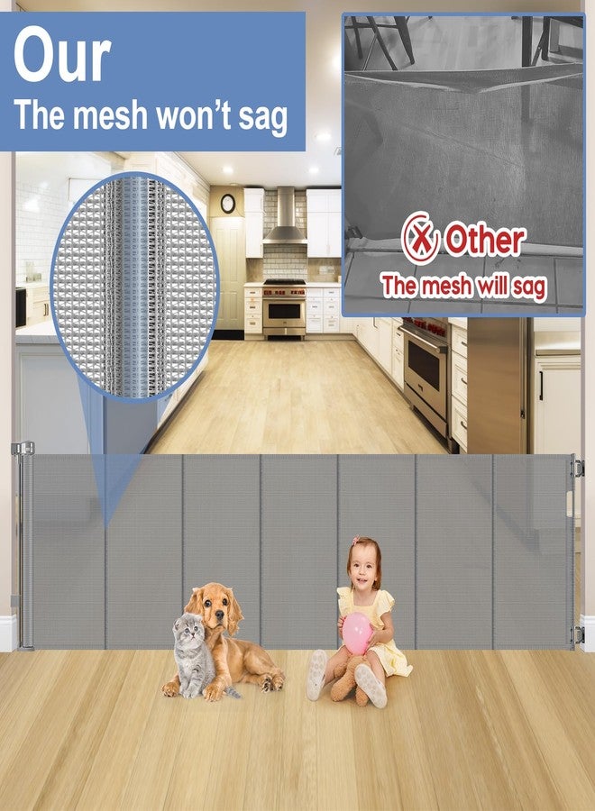 Sair pet Reinforced bottom 90 Inch Extra Wide Baby Gate for Large Openings Retractable Baby Gates Extra Wide Upgraded Spring Retractable Dog Gate for Doorways Extra Wide Adjustable Bracket Retractable Pet Gate - Image 3
