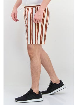 Jack Jones Men Striped Basic Shorts, Beige  - Image 2