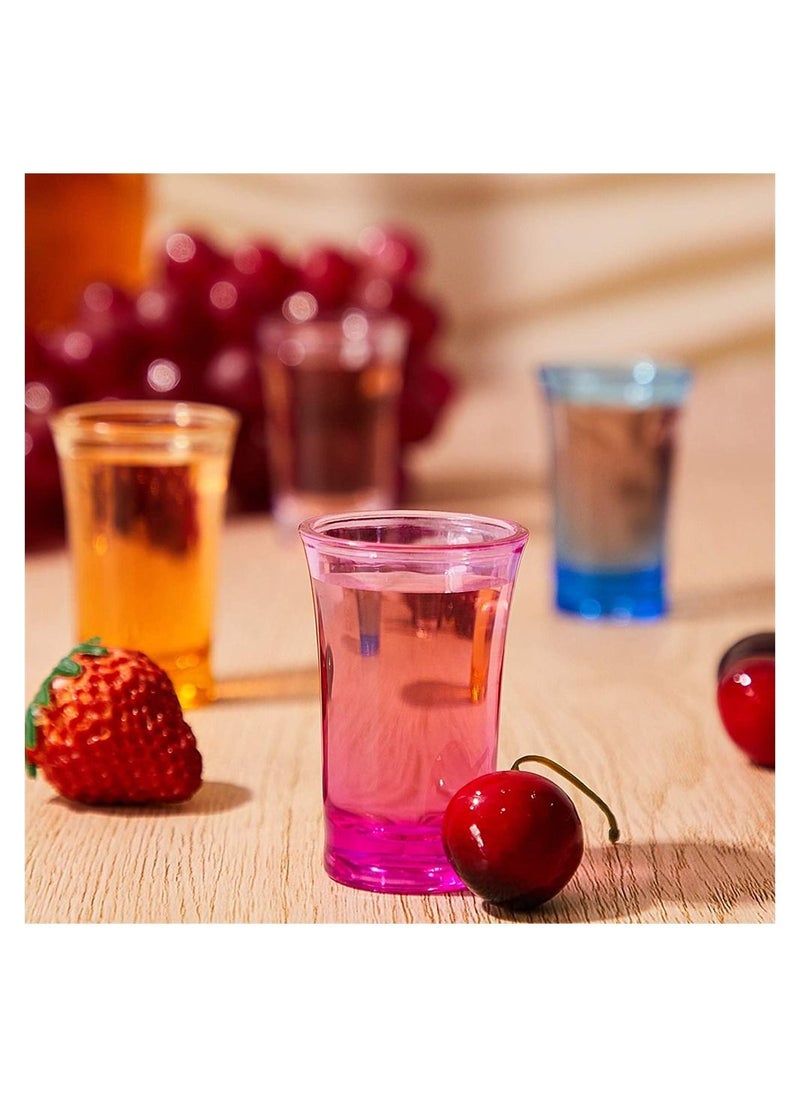 Excefore Acrylic Cups 12 Pieces Shots Colorful Shot Glasses 1.2-Ounce Heavy Base Plastic Tumblers Drinking Glasses for Poolside Party Stackable Easy to Clean  - Image 4