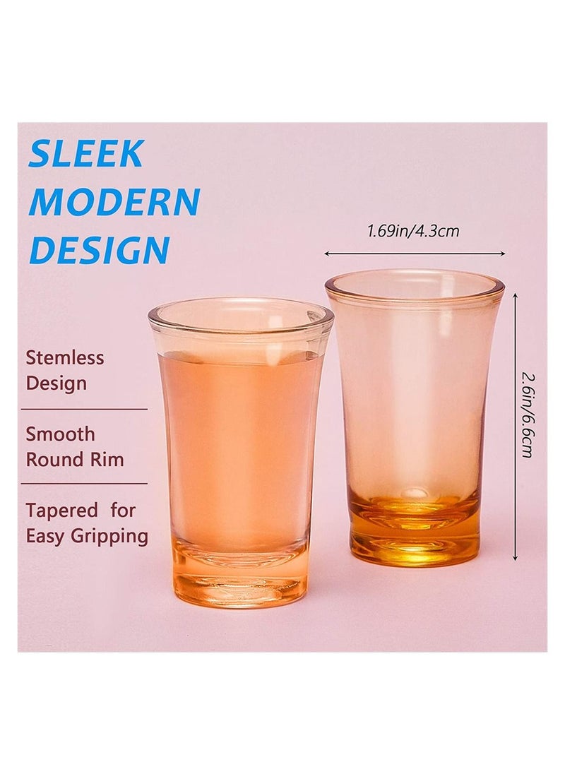 Excefore Acrylic Cups 12 Pieces Shots Colorful Shot Glasses 1.2-Ounce Heavy Base Plastic Tumblers Drinking Glasses for Poolside Party Stackable Easy to Clean  - Image 2