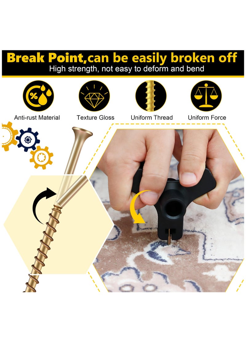 KASTWAVE - Floor Repair Kit, Squeak No More Kit Eliminates Floor Squeak Fit Most Carpet Hardwood Floors, 3233 Woodworking Project Kits Use for Fix Floors, Contains 5 Auxiliary Tools and 50 Screws - Image 1