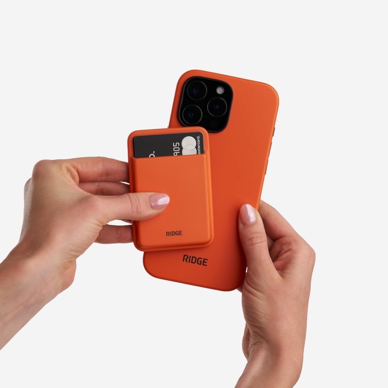 The Ridge Ridge Card Holder Compatible with Magsafe - High-Strength for A Secure Hold, Keeps Up to 3 Card, Shatterproof TPU (Basecamp Orange) - Image 3