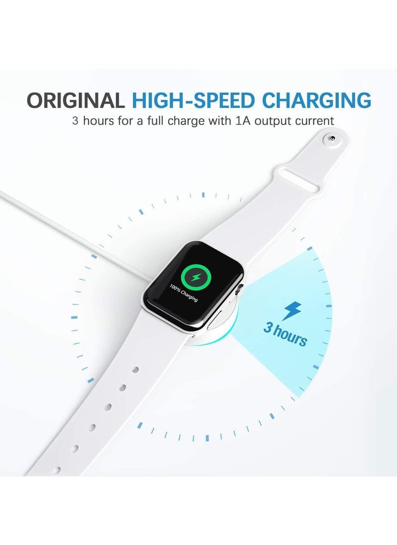 Generic - Charger Compatible with Apple Watch Charger Magnetic Fast Charging Cable [Portable] Magnetic Compatible with iWatch Series Ultra/10/9/8/7/6/SE/5/4/3/2-[1.3FT] White - Image 1