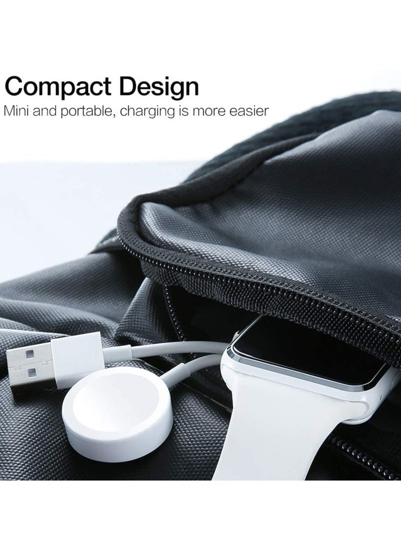 Generic - Charger Compatible with Apple Watch Charger Magnetic Fast Charging Cable [Portable] Magnetic Compatible with iWatch Series Ultra/10/9/8/7/6/SE/5/4/3/2-[1.3FT] White - Image 1