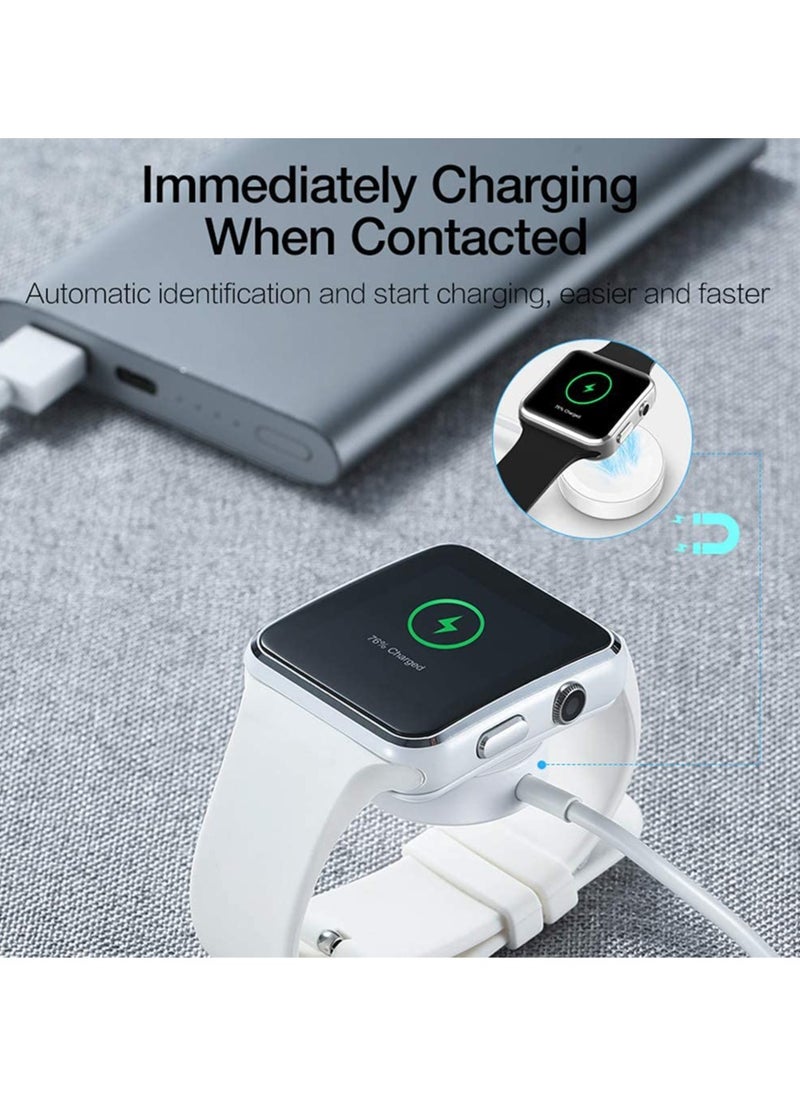 Generic - Charger Compatible with Apple Watch Charger Magnetic Fast Charging Cable [Portable] Magnetic Compatible with iWatch Series Ultra/10/9/8/7/6/SE/5/4/3/2-[1.3FT] White - Image 1