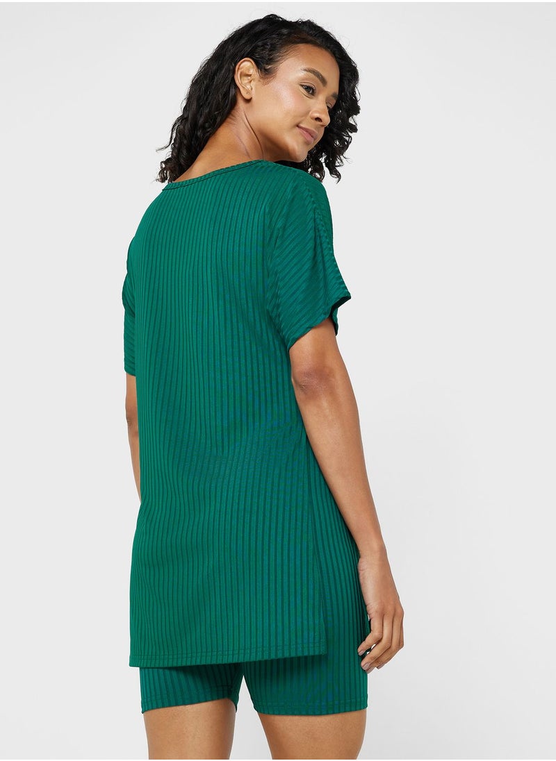 Ginger - Ribbed Pyjama Shorts Set - Image 1