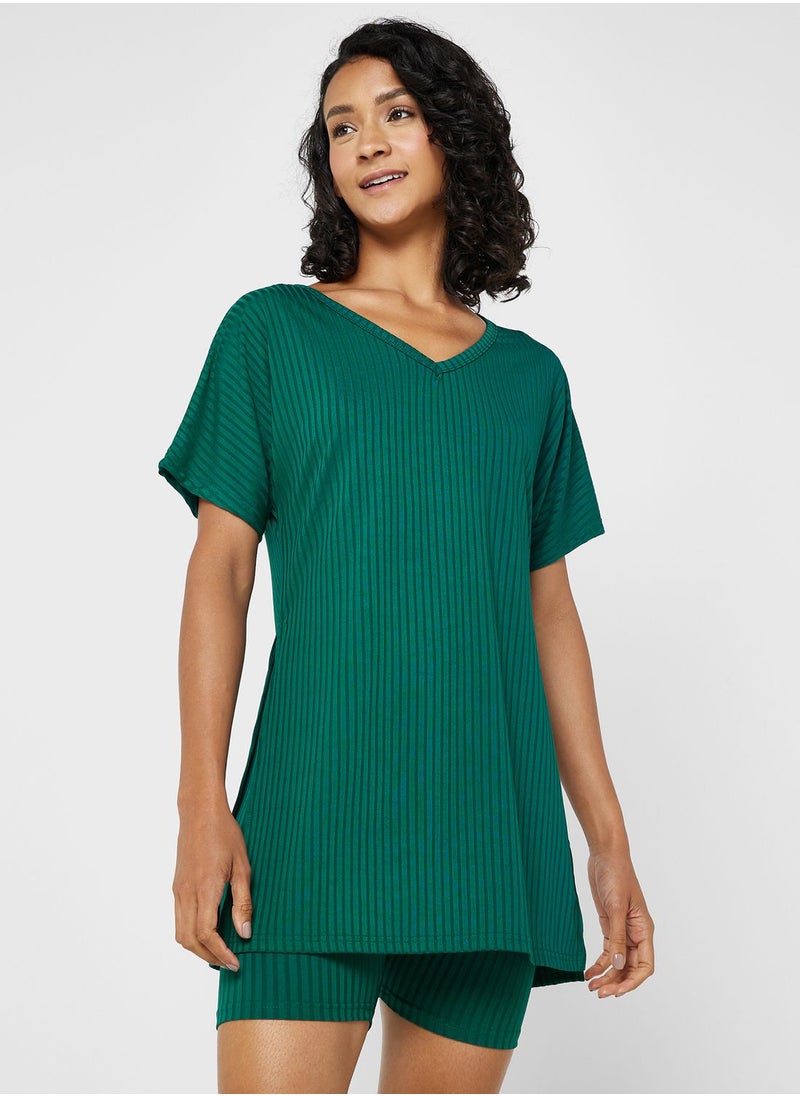 Ginger - Ribbed Pyjama Shorts Set - Image 1
