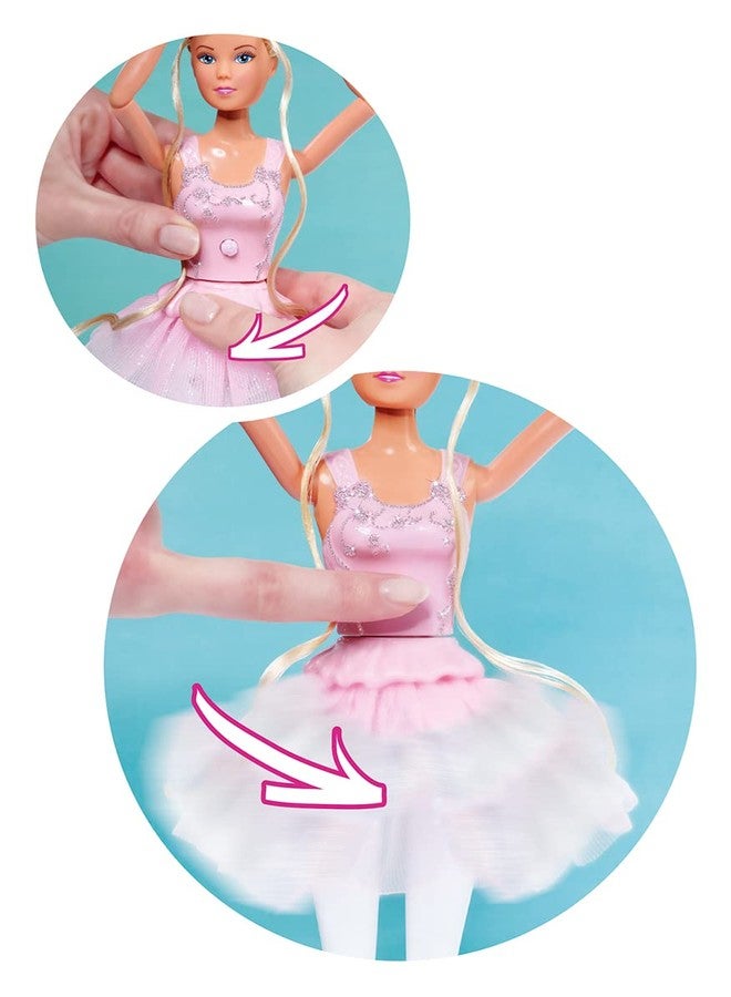 Simba 105733603 Steffi Love Dancing Ballerinas, Steffi Doll as Ballerina with Animal Friend and Rotating Skirt, 29 cm Toy Doll, from 3 Years - Image 3