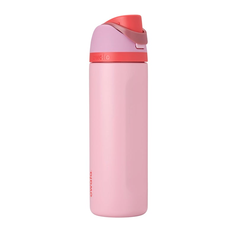 Owala FreeSip Insulated Stainless Steel Water Bottle with Straw for Sports and Travel BPAFree Sports Water Bottle 24 oz Pink Angel Food Cake