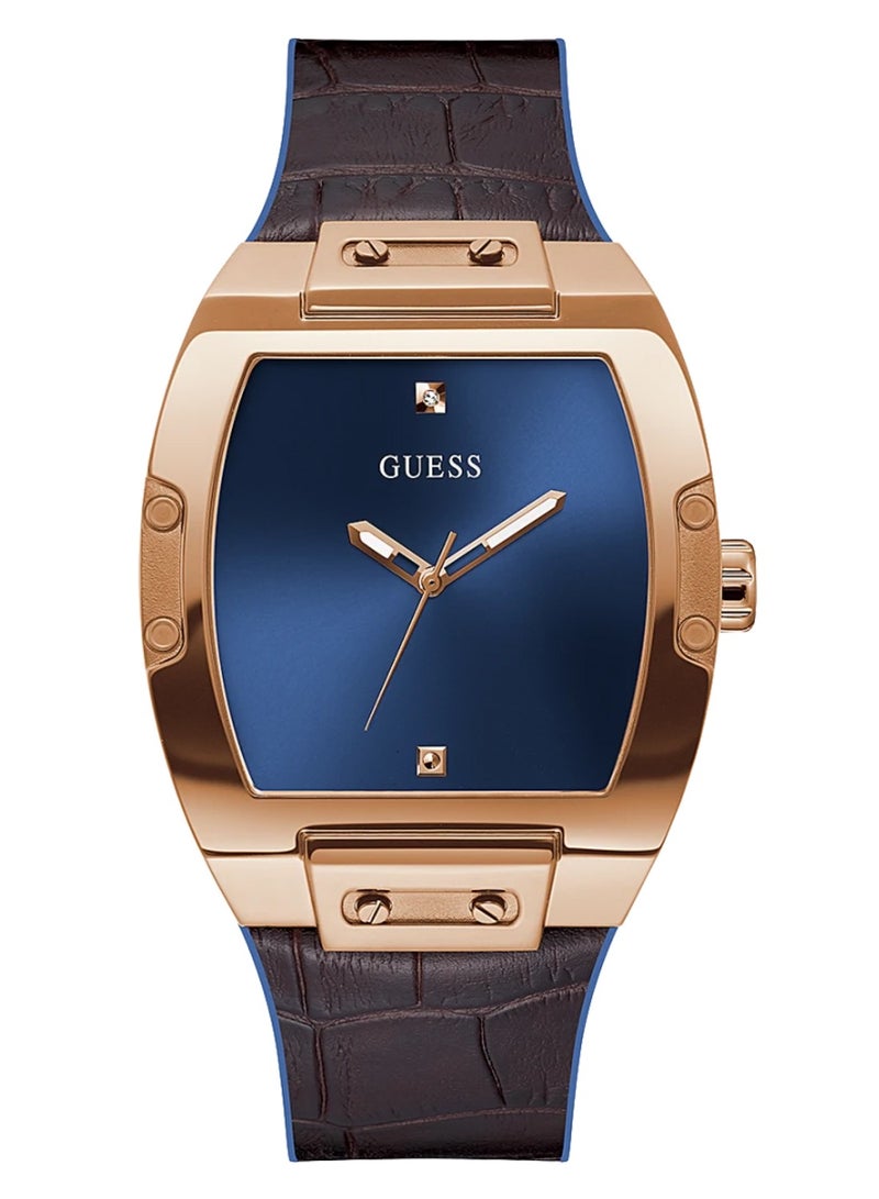 GUESS Men's Analog Tonneau Shape Silicone Wrist Watch GW0386G2 - 43 Mm - Image 1