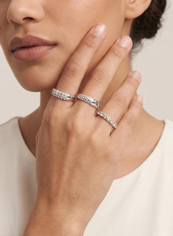 سبلاش فيڤ Set of 3 - Embellished Silver Tone Ring