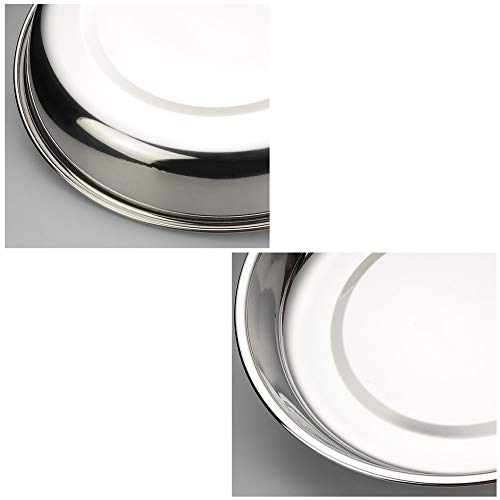 Qskely Stainless Steel Dinner Round Plates, 4 Pack Food Grade Stainless Steel Plates - Image 3