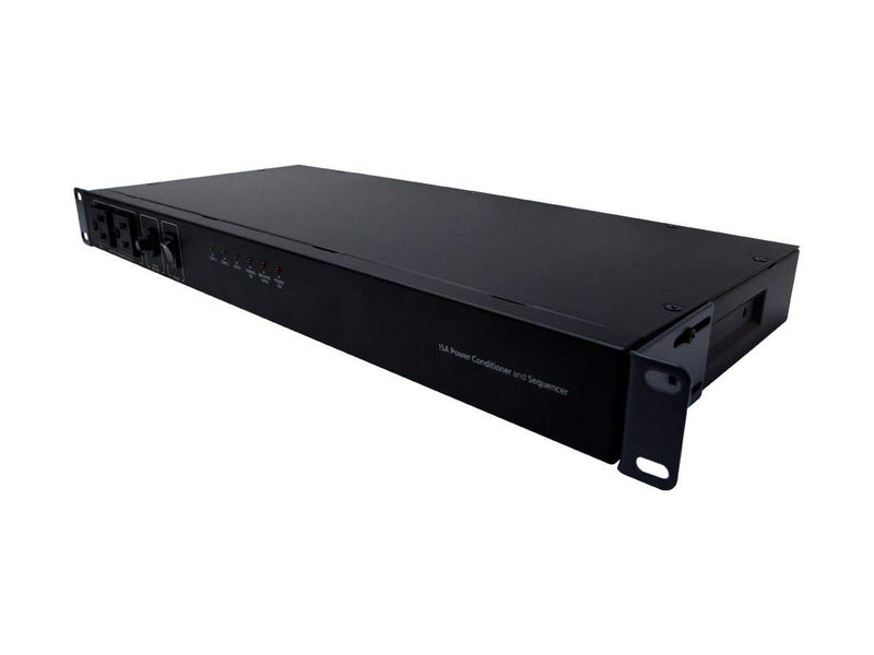 Monoprice 15 Amp Power Conditioner and Sequencer - 8 Outlets, 3 Zones, 1U Rack Mount, Black - Stage Right - Image 5