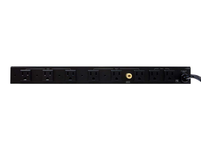 Monoprice 15 Amp Power Conditioner and Sequencer - 8 Outlets, 3 Zones, 1U Rack Mount, Black - Stage Right - Image 3