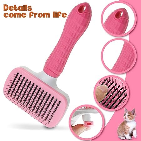 Caltero Self Cleaning Slicker Brush, Pet Grooming Shedding Brush for Dogs, Cats, Bunnies, Long or Short Hair - Image 5